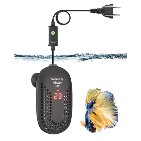 DoRight 50W Chauffage D’Aquarium 50L Chauffage de Réservoir de Poissons avec Thermomètre Affichage de la LED