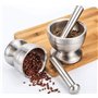 Mortier en acier inoxydable avec pilon de qualité alimentaire Pestle and Mortar - Diamètre : 10 cm