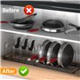 Porte-casseroles Support Extensible, Organiseur/rang de Poêle avec 10 Compartiments Réglables, rangement cuisine pour Les Ustens