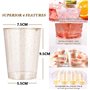 KAHEIGN 50 Pièces Paillettes D'or Tasses en Plastique, 300ml Verres à Vin Ronds Tasses à Dessert Transparentes Coupe Apéritif Pa