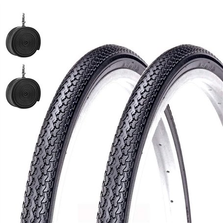 2 pneus Kenda 26 x 1 3/8 (37-590) + chambres à air pour vélo de ville adulte vintage