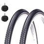 2 pneus Kenda 26 x 1 3/8 (37-590) + chambres à air pour vélo de ville adulte vintage