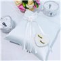 YUNCHONGuk Coussin pour alliances de mariage - En forme de cœur - Coussin pour alliances - Blanc - 20 x 20 cm