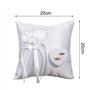 YUNCHONGuk Coussin pour alliances de mariage - En forme de cœur - Coussin pour alliances - Blanc - 20 x 20 cm
