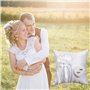 YUNCHONGuk Coussin pour alliances de mariage - En forme de cœur - Coussin pour alliances - Blanc - 20 x 20 cm