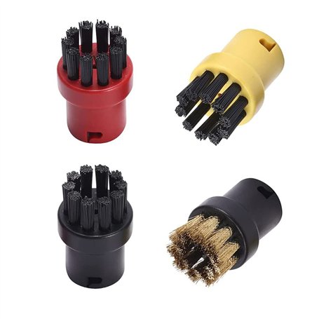 Lot de 4 brosses de nettoyage à vapeur,Accessoires de nettoyage à vapeur,Brosses Rondes Set