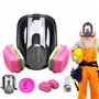 goambuy 60926 Masque à gaz avec filtre, masque anti-poussière, protection respiratoire, cartouches filtrantes, masque complet ré