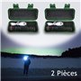 GUODSKHOO Lot de 2 Lampes de Poche LED Rechargeable Tactiques Lampe Torches Ultra Puissante par USB Avec Résistante à L'eau 3 Mo