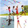 3pcs Rubans de Danse,2 m Ruban Gymnastique Enfant Arc-en-Ciel et Rose, Ruban de Danse Scintillant,Accessoire de Danse Artistique