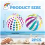 LUMOOM Lot de 2 ballons de plage gonflables de 40 cm avec valve de sécurité - Multicolore - Rayées - Pour enfants - Pour piscine