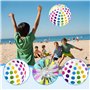 LUMOOM Lot de 2 ballons de plage gonflables de 40 cm avec valve de sécurité - Multicolore - Rayées - Pour enfants - Pour piscine