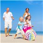 LUMOOM Lot de 2 ballons de plage gonflables de 40 cm avec valve de sécurité - Multicolore - Rayées - Pour enfants - Pour piscine