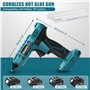 Ecarke Pistolet à colle sans fil pour batterie au lithium Ma Kita 18 V Pistolet à colle chaude sans fil Idéal pour les réparatio