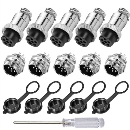 Aiqeer 5 Pièces 6 Broches GX16 Aviation Connecteur