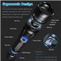 Lampe Torche LED Ultra Puissante, USB Rechargeable XHP70.2 Lampe de Poche 90000 Lumens, 5 Modes Haute Puissance Torche IPX65 Éta