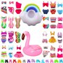 Festfun 5 Sets Maillots de Bain Bikini Vêtements d'été avec 5 Chaussures et 2 Bouées pour Poupée Fille de 11