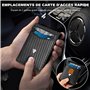 TEEHON Portefeuille Homme Slim Cuir en Fibre de Carbone avec Blocage RFID et Emplacements pour Cartes de Crédit, Clip de Billets