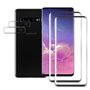 2 Pièces Verre Trempé pour Samsung Galaxy S10 avec 2 Pièces Protection d'Objectif de Caméra