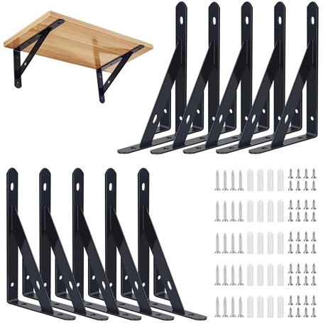 Diompirux Lot de 10 Équerres Étagère de Fixation Murale
