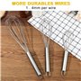 Fouet Cuisine Professionnel, Acier Inoxydable Fouet Lot de 3(20cm/ 25cm/ 31cm), Fouet pour Mélanger, Remuer la Pâte, les Œufs, M