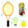 2 en 1 Ensemble Raquette de Badminton avec 2 Balles de Tennis et 6 Badminton