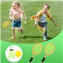 Raquette de Tennis pour Enfants, 2 en 1 Ensemble Raquette de Badminton avec 2 Balles de Tennis et 6 Badminton, Portable Jouets S