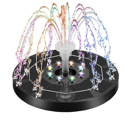 Fontaine Solaire 3w Flottante Fontaine Solaire Exterieure De Jardin Fontaine Solaire pour Bassin Exterieur avec 7 Buses Convient