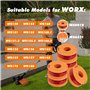 16 pcs Bobines de Fil Compatible avec Worx Coupe Bordures, Bobine Fil Coupe Bordure Pour WA0004.1/WA0010 Coupe Bordure Electriqu