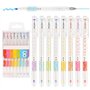 EooUooIP Surligneur et stylos gel, stylo à double pointe sans surligneur, surligneur pastel 8 en 1 avec couleurs assorties, dura