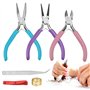 HAOMEEDUO 3 PCS Pinces à Bijoux en Acier Carbone Pince Fabrication Bijoux Pince à Courber les Fils Pince Bijoux Creation Pince P