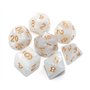 CREEBUY DND Jeu de dés polyédriques blanc nacré pour Donjons et Dragons D&D Pathfinder MTG Jeu de rôle RPG