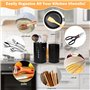 EUIEUT 2 Pcs Porte Ustensiles Cuisine en Acier Inox, Porte Couverts Cuisine Noir, Pot Couvert Vaisselle à Conception Creuse, Ran
