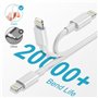 Câble iPhone 1M Lot de 3, Câble Chargeur iPhone 1M[MFi Certifié], Cable Lightning USB Cordon iPhone Fil Chargeur iPhone Cable iP