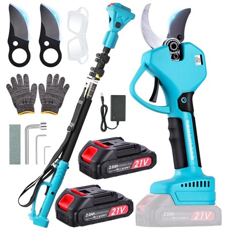 Sécateur Électrique Sans Fil 50mm - Sécateur Télescopique avec 2 Mètres Perche Télescopique