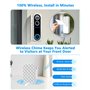 4MP Sonnette sans Fil avec Caméra Compatible avec Alexa, nicezing Exterieur Etanche Visiophone sans Fil avec Carillon, Message V