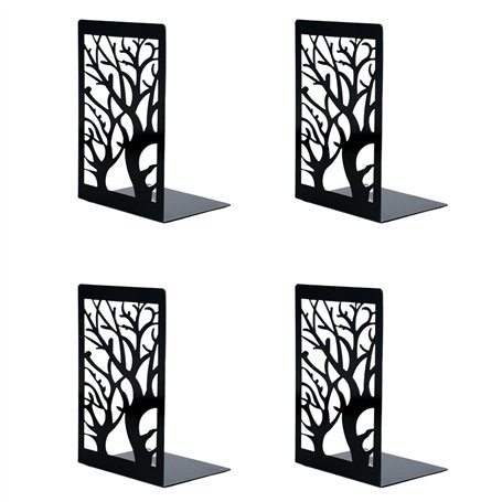Wenrescry 2 Paires Serre-Livres Métal Antidérapant - Lot de 4 Pièces