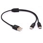 Câble de charge double USB C Y - Câble USB vers double jack de type C - Câble de synchronisation de données pour téléphones port