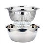 Passoire avec Bol Inox Set Bols à Mélanger Saladier Passoire Métal Préparation de Salades Fruits Pâtes Riz