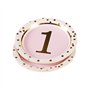 Anniversaire 1 an Fille Vaisselle Rose, Servir 20 Invités - Set Vaisselle Jetable Fournitures Fête, pour Anniversaire Fêtes, Mar