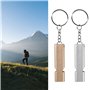 Sifflet, 2 Pcs Sifflet de Survie, Sifflet d'urgence, Double Tubes Métal Sifflet Secours, pour L'école Gym, Camping en Plein Air,