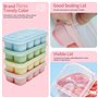 Bukuhlio 4 Pièces bacs à glaçons en silicone avec couvercle,Moule à Glaçons en Silicone sans BPA,Empilable Glaçons Plaque Carré