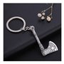 Porte-clés hache viking nordique Rune Warrior Symbole amulette porte-clés breloque cadeau pour homme, Argenté., taille unique
