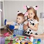 SUNYOK Ensemble Costume Vache pour Enfant Déguisement Animal Pour Anniversaire Carnaval Bandeau Oreilles de Vache Noeud Papillon