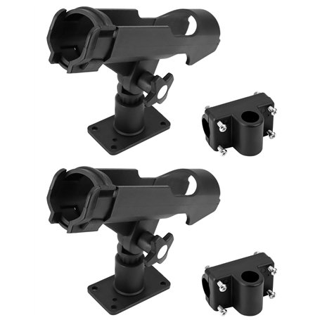 QWORK® 2 Pièces Support de Canne à Pêche - Réglable à 360 ° - Monter Horizontalement/sur des Murs/sur des Rails - pour Bateau Ka