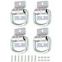 QWORK® Lot de 4 anneaux d'arrimage robustes en D - acier galvanisé - pour remorques