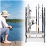 QWORK® Support de Canne à Pêche, Porte Canne a Peche pour 16 Cannes à Pêche, pour la Plupart des Types de Cannes à Pêche