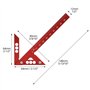 QWORK® Centre Finder Jauge de Ligne 105 mm - 45°& 90° - Règle de Charpentier en Alliage d'Aluminium, Outil de Mesure Précis pour