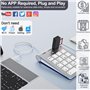 Pavé Numérique avec USB A/USB C, Multifonctions Clavier Numérique avec 3 Ports USB 2.0, 18 touches, Mini Clavier Numérique Ergon