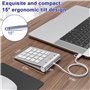 Pavé numérique filaire USB C/USB A, mini pavé numérique ergonomique avec 3 ports USB 2.0, pavé numérique 18 touches, pavé numéri