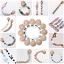 Kigniote 12 pièces d'attache-sucette en bois,Attache-sucette pour bébé Empêche la sucette de tomber ou d'être perdue Accessoires